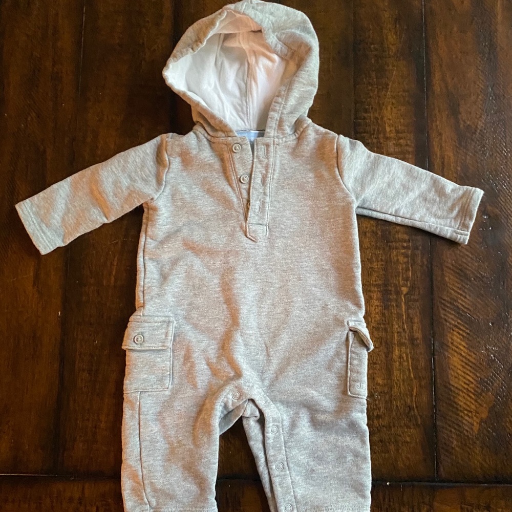 Janie & Jack Gray Hoodie One Piece